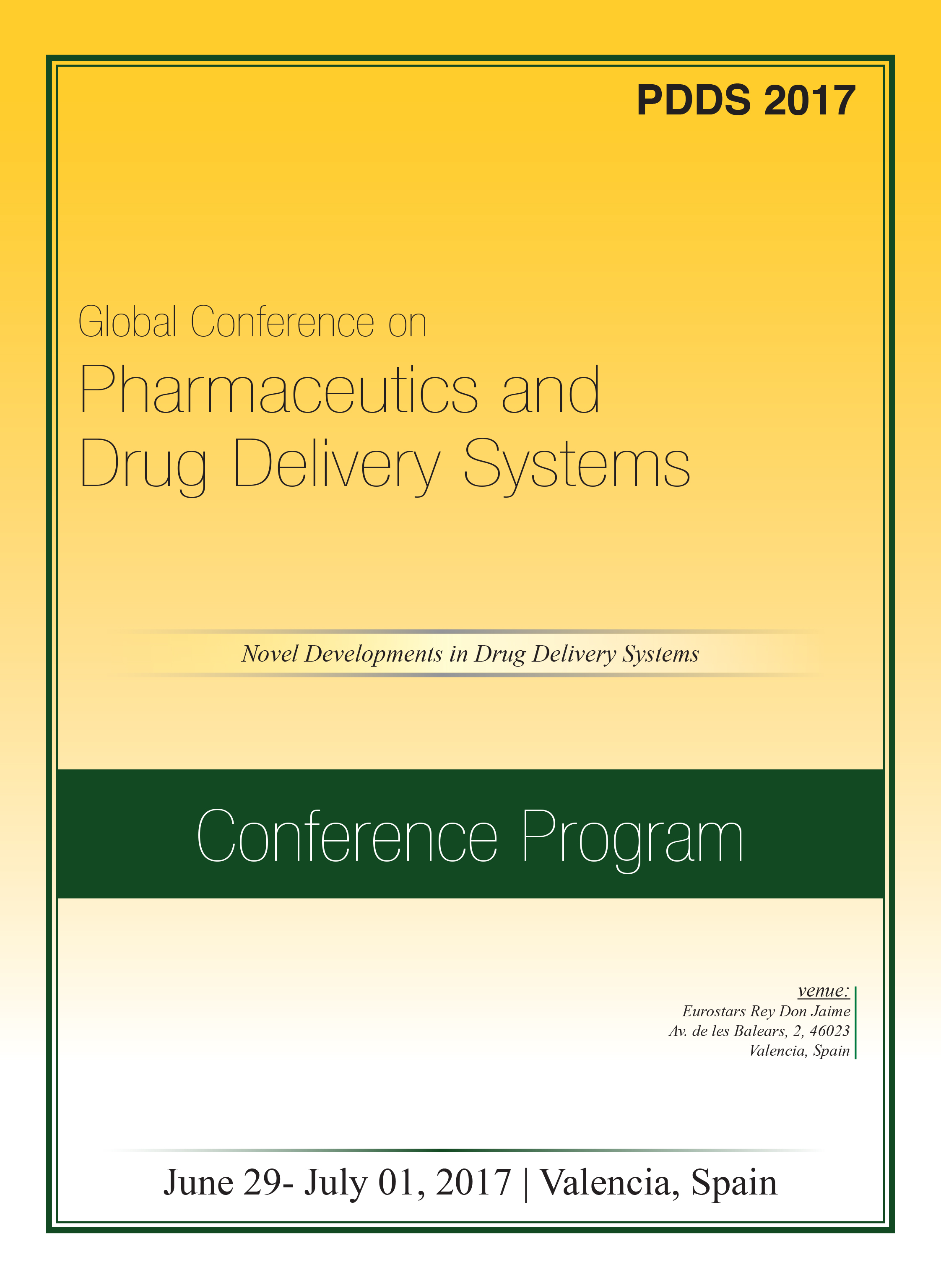 Global Conference on Pharmaceutics and Drug Delivery Systems Program